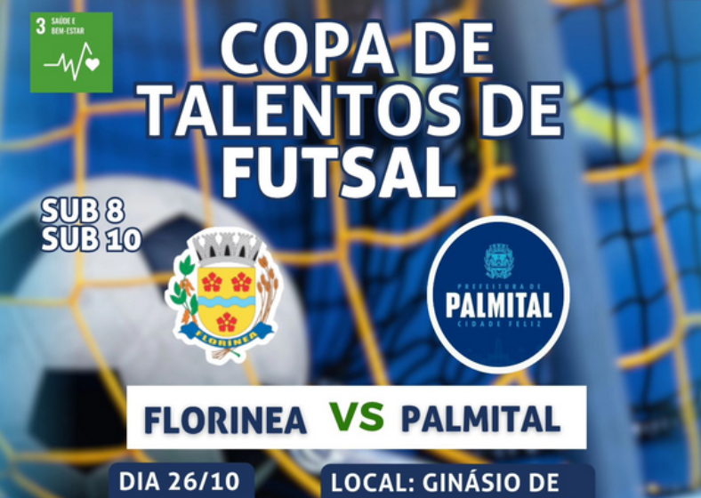 Florínea enfrenta Palmital na Copa de Talentos de Futsal no sábado