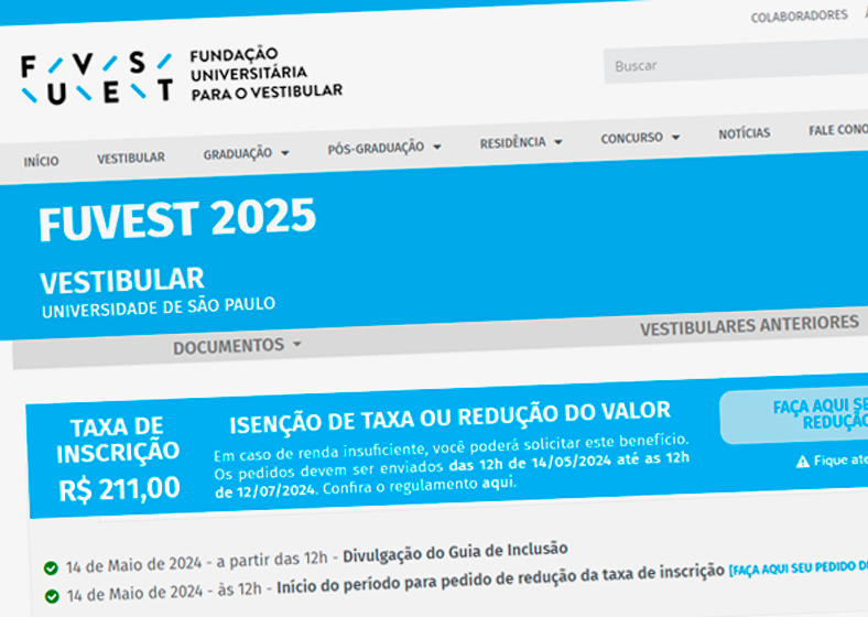 Concurso vestibular da Fuvest 2025 aceita pedidos para redução ou isenção da taxa de inscrição