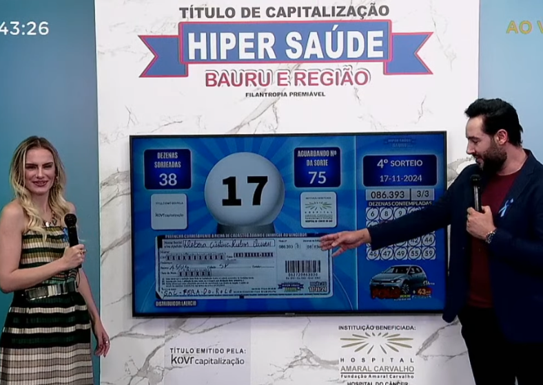Assis é premiada no HiperSaúde: ganhadora divide R$ 168 mil com mais dois sorteado