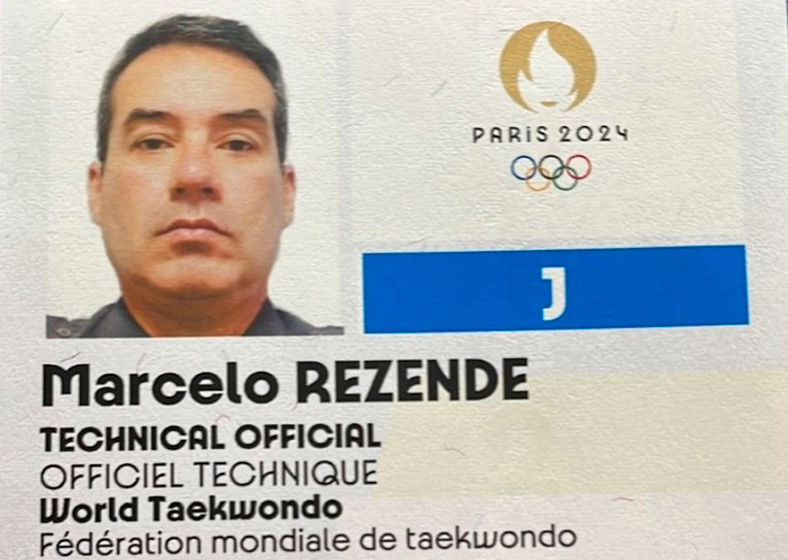 Major Marcelo Vinícius Rezende, da PM de SP, foi convocado pela Federação Mundial de Taekwondo para ser árbitro nos Jogos Olímpicos de Paris