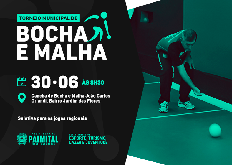 A competição começará às 8h30 na Cancha de Bocha e Malha João Carlos Orlandi