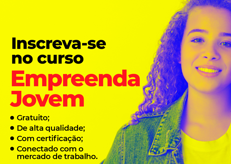 Divulgação do curso Empreenda Jovem. Inscrições abertas até 26 de junho