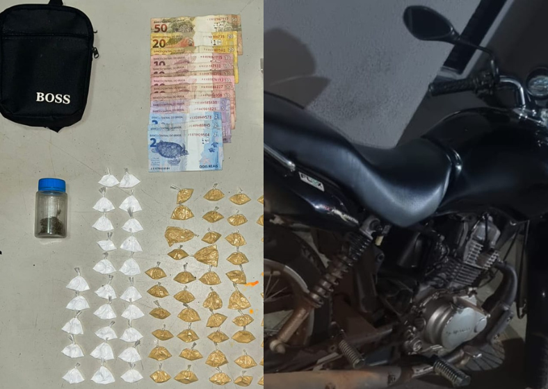 Polícia Militar apreende drogas e motocicleta adulterada em Cândido Mota