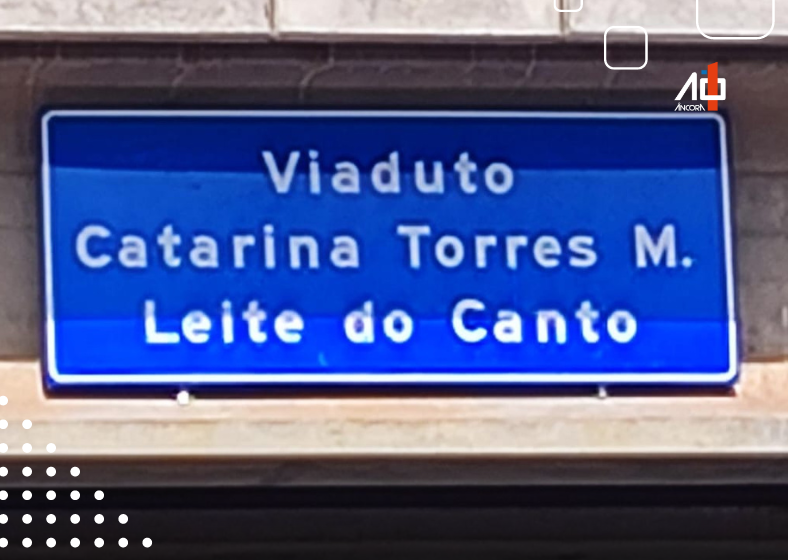 A foto tirada no local mostra a aplicação da placa, destacando o nome de Catarina | Projeto: Deputado Ricardo Madalena